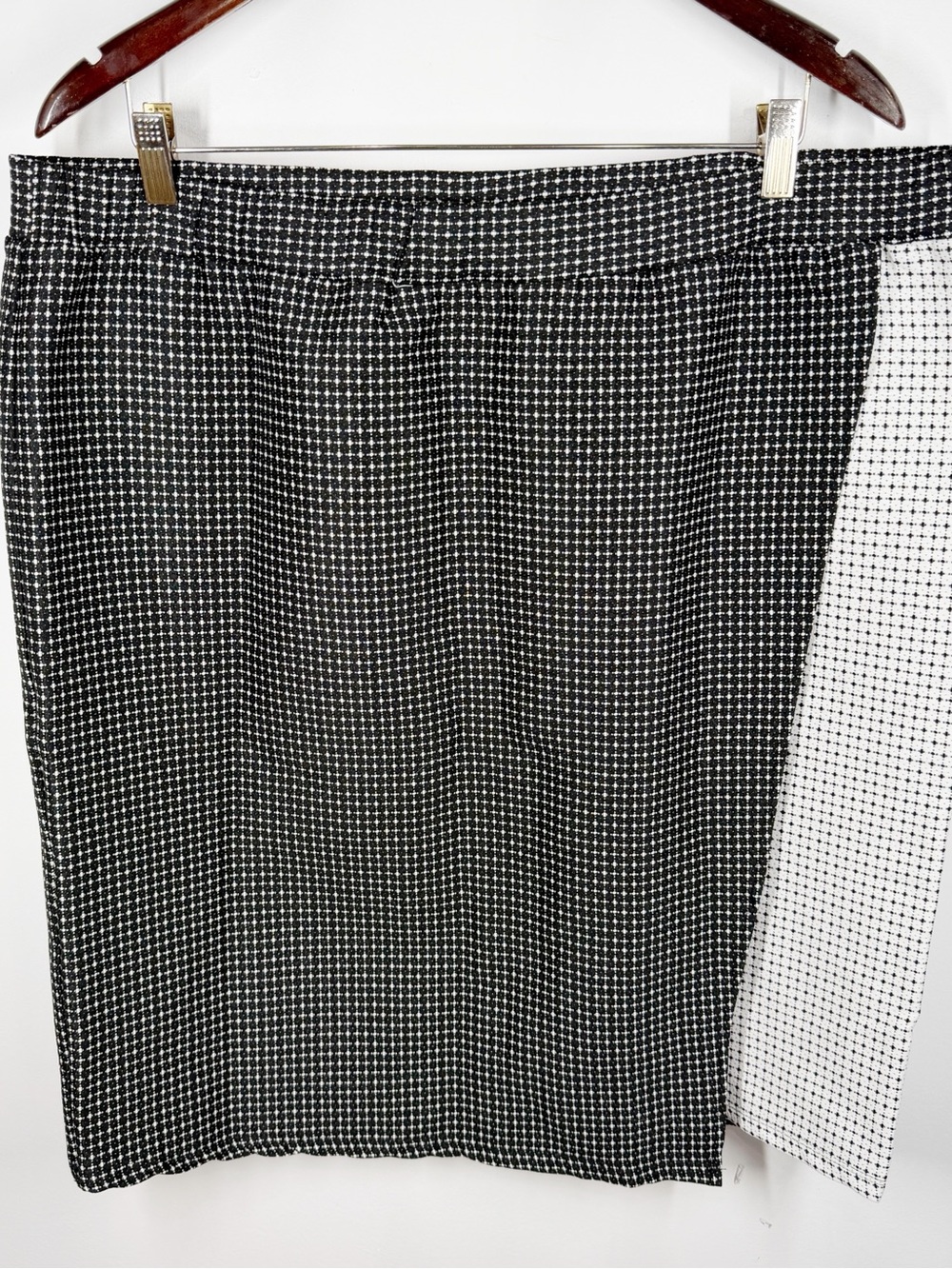 Jessica London Black White Geometric Pencil Skirt Plus Size 18/20 Pull On